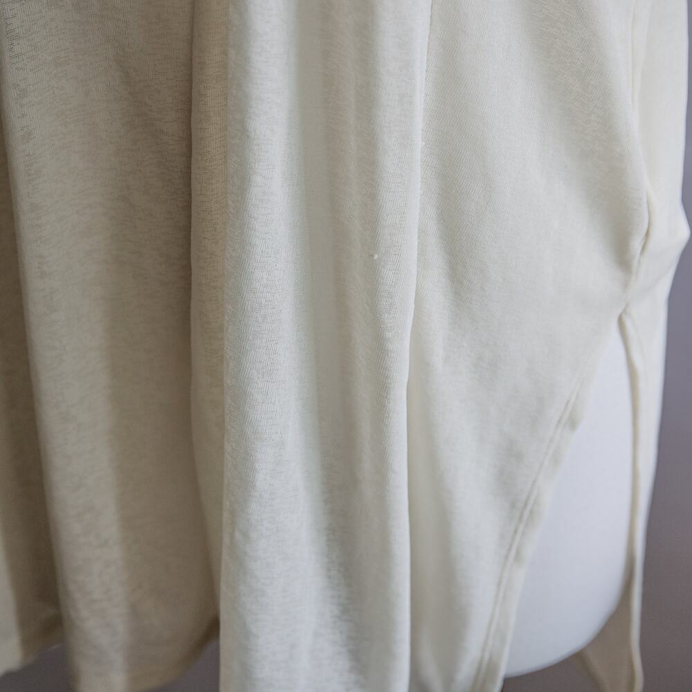 Anthropologie Ivory Short Sleeve Draped Tee - Picture 6 of 6